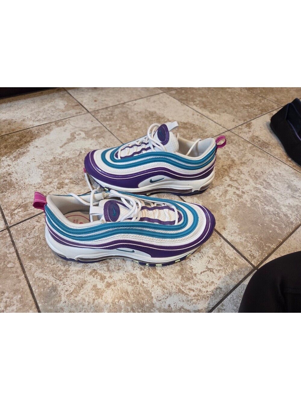 Nike Air Max 97 Women's Sneakers Hornets Easter Colorway Purple Teal Blue